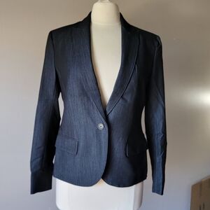 Anne Klein Dark Gray Blazer Women's Size 10 Single Button Closure Pockets